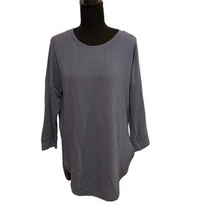 Cupid Grey Scoop Neck Long Sleeve Top L